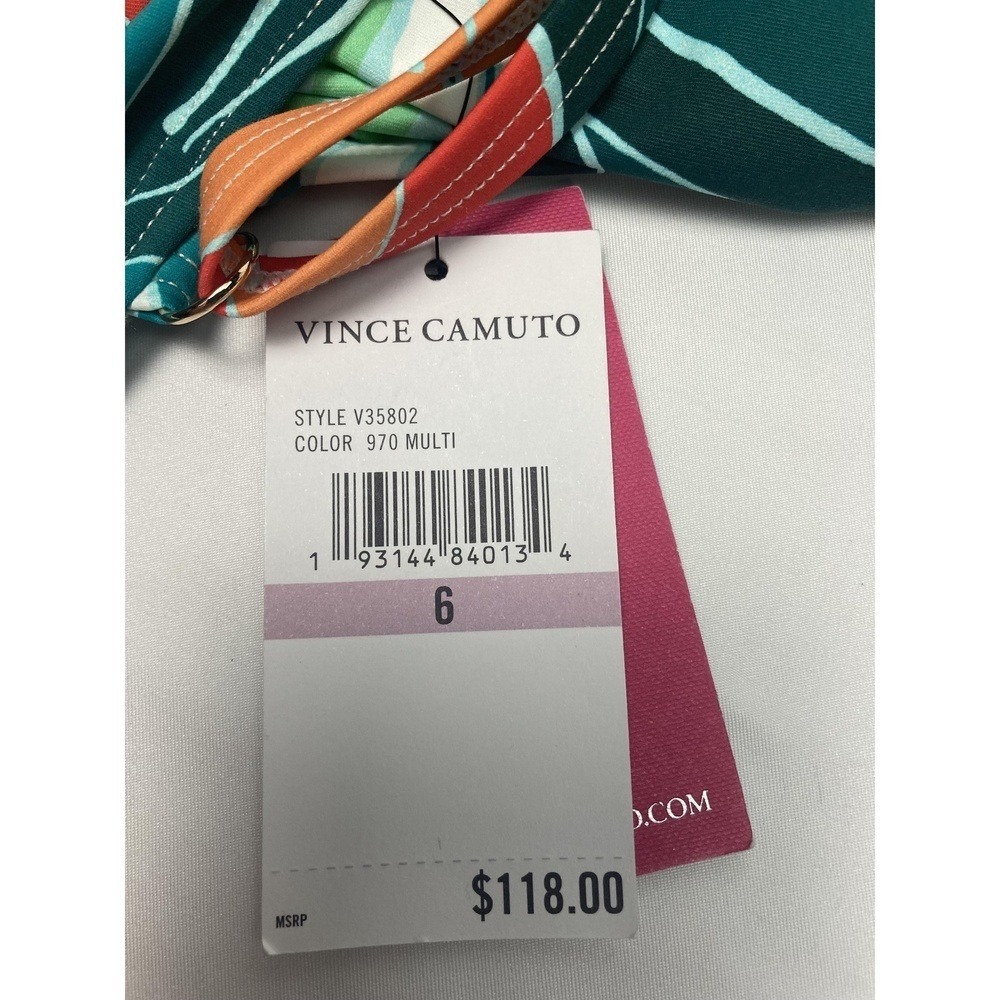 Vince Camuto One Piece Swimsuit Womens Size 6 Teal Multi Floral NWT - Picture 5 of 8